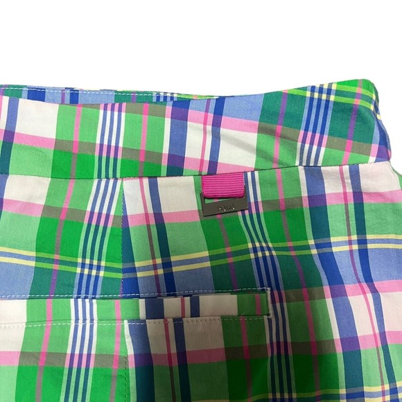 Ralph Lauren Polo Golf Womens Plaid Skort Size 12 Green Pink Preppy Tennis - Picture 5 of 11